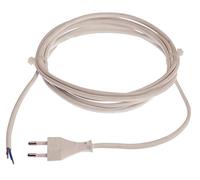 as - Schwabe 70651 Cable de conexión Euro, blanco, 3m H03VVH2-F 2x0,75, 230 V, 3 m