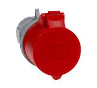 as - Schwabe - Acoplador CEE - Acoplador de 400 V / 16 A con bornes de tornillo - Adaptador CEE de 5 polos / 6 h apto para uso en exteriores, obras y exteriores - IP44 - Gris/Rojo I 60425