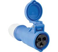 as - Schwabe - Acoplador CEE para caravanas - Acoplador para exteriores de 230 V / 16 A con terminales de tornillo - Enchufe reemplazable para caravanas - IP44 - Hecho en Alemania - Azul I 60471