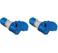 as - Schwabe - Acoplamiento CEE con indicador de tensión POWERLIGHT 230 V, 16 A, tripolar, acoplamiento para exteriores, IP44, protegido contra salpicaduras de agua, apto para exteriores, azul