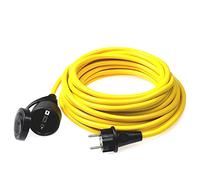 as - Schwabe alargador de Cable de 15 m K35 AT-N07V3V3-F 3G1,5 - Cable de extensión 230 V/16 A - con Tapa de protección - Resistente al Polvo y a Las Salpicaduras IP44 - Color Amarillo, 60353