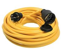 as - Schwabe alargador de Cable de 15 m K35 AT-N07V3V3-F 3G2,5 - Cable de extensión 230 V/16 A - con Tapa de protección - Resistente al Polvo y a Las Salpicaduras IP44 - Color Amarillo, 60342