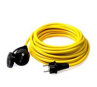 as - Schwabe alargador de Cable de 25 m K35 AT-N07V3V3-F 3G1,5 - Cable de extensión 230 V/16 A - con Tapa de protección - Resistente al Polvo y a Las Salpicaduras IP44 - Color Amarillo, 60355
