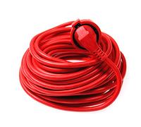 as - Schwabe - Cable de extensión de 15 m - cable de extensión de 230 V 16 A con enchufe y toma de corriente Schuko/Euro - cable de extensión de energía para uso en interiores - IP20 - Rojo I 51153
