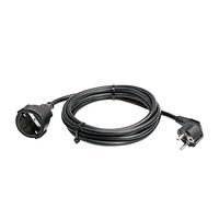as - Schwabe - Cable alargado de PVC de 2 m con enchufe y toma de contacto de tierra - Cable alargador con contacto de tierra de 230 V / 16 A con revestimiento de plástico - IP20 - Negro I 50202