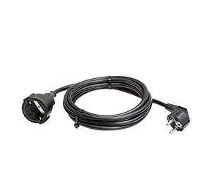 as - Schwabe alargador de Cables 2 m H05VV-F 3G1,5 - Cable de extensión 230 V / 16 A / 3.500 W - Enchufe y Enchufe Hembra con Toma de Tierra - protección contra cuerpos extraños IP20 - Negro, 50202