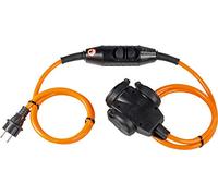as - Schwabe alargador de Cables 2 x 1,5 m H07BQ-F 3G2,5-3 Tomas Schuko con Tapas - con PRCD-S Interruptor de protección Personal intermedio 30 mA - 230V / 16A / 3.500W - IP44, 45460