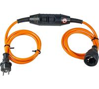 as - Schwabe alargador de Cables 2 x 1,5 m H07BQ-F 3G2,5 - con PRCD-S Interruptor de protección Personal intermedio 30 mA - 230V / 16A / 3.500W - Resistente al Polvo y a Las Salpicaduras IP44, 45458
