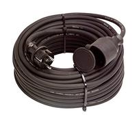 as - Schwabe alargador de Cables 20 m H07RN-F 3G1,5 - Cable de extensión 230 V / 16 A / 3.500 W - con Tapa de protección - Resistente al Polvo y a Las Salpicaduras IP44 - Negro, 60336