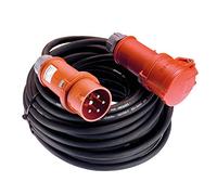 as Schwabe TechnikProdukte Alargador de corriente CEE 25 m, Alargador CEE 230 V / 16 A, Alargador CEE de 5 polos con enchufe de inversión de fase, para obras / comercio, IP44, I 60568