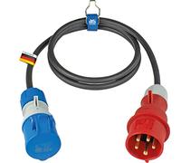 as - Schwabe Cable adaptador caravana 1,5 m - Enchufe CEE 400 V / 16 A / 5 polos y acoplamiento CEE con tapa abatible 230 V / 16 A / 3 polos - Para interior y exterior - IP44