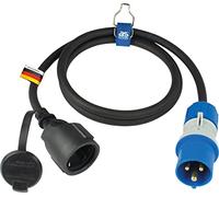 as - Schwabe Cable adaptador CEE para caravana, enchufe CEE con indicador de voltaje Powerlight y acoplamiento de protección de contacto, IP44 para autocaravana, cable de 3 pines, fabricado en