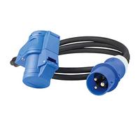 as - Schwabe Cable alargador de Camping de 1,5 m - 230 V/16 A/3 Pines - Autocaravana CEE Enchufe & CEE acople de ángulo + Enchufe de Contacto de protección con Tapa abatible - Cable de extensión -