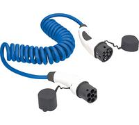 as - Schwabe Cable de carga tipo 2 en espiral para coches híbridos y eléctricos de 3,6 kW / 1-5 m / 16 A / 230 V - E-Auto EV/PHEV Modus 3 - Cable de carga en espiral de 1 fase, con funda, resistente a