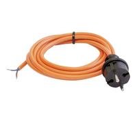 as Schwabe TechnikProdukte PUR Cable de conexión para obras de 5 m 230 V, 16 A con cubierta exterior de poliuretano H07BQ-F 2x1,5 - Un extremo con enchufe Schuko, un extremo pelado - IP44