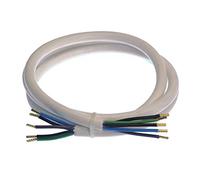 as - Schwabe - Cable de conexión de cocinas - cable de 1,5 m con revestimiento de plástico de 50 mm - cable de 400 V, 16 A para uso en interiores - IP20 - Blanco I 70867, 230 V