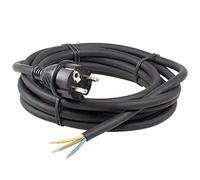 as - Schwabe - Cable de conexión de goma, 3m H05RN-F 3G1.0 cable de conexión, clavija de contacto de tierra con cable, cable de alimentación con manguitos finales, 230V, 16A, IP44, negro, 60376