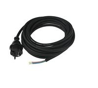as - Schwabe cable de conexión goma 5 m H07RN-F 2x1,0 - enchufe europeo tipo CEE 7/17 sin tierra - 230 V / 16 A - extremo de cable pelado de 50 mm - IP44 resistente polvo y salpicaduras - negro, 70552