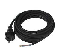 as - Schwabe cable de conexión goma 5 m H07RN-F 2x1,5 - enchufe europeo tipo CEE 7/17 sin tierra - 230 V / 16 A - extremo de cable pelado de 50 mm - IP44 resistente polvo y salpicaduras - negro, 70558