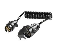as - Schwabe - Cable de extensión - cable adaptador de 12 V - cable de conexión eléctrica para coches de 2 m - conexión de 7 polos para caravanas y autocaravanas - IP44 - Negro