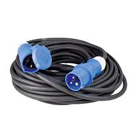 as - Schwabe Cable de extensión CEE caravana - 3 polos, 230 V /16 A - Enchufe CEE y acoplamiento CEE - IP44 con tapa protectora - Cable de extensión de 25 m - Negro
