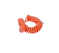 as - Schwabe Cable Espiral de conexión 5 m H07BQ-F 3G1,5 - Enchufe con Toma de Tierra - 230 V / 16 A - Extremo de Cable pelado de 50 mm - IP44 Resistente Polvo y Salpicaduras - Naranja, 70430