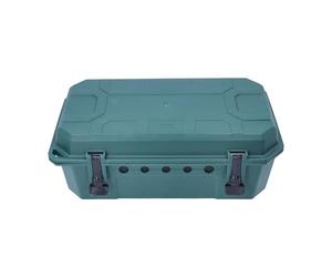 as - Schwabe Caja de cables resistente a la intemperie, caja grande de cables y enchufes para regleta de 4 enchufes, montaje en pared, 5 salidas de cable, gestión de cables, 390 x 228 x 138 mm, verde