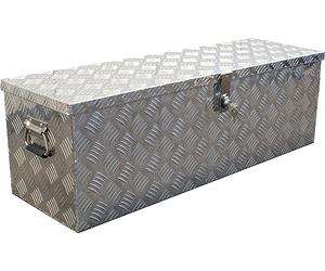 as - Schwabe Caja de transporte de aluminio para EnergyTube de chapa estriada de aluminio con tapa con resorte de gas (aprox. 80°), con cerradura (incluye 2 llaves), 2 asas plegables, aprox. 95