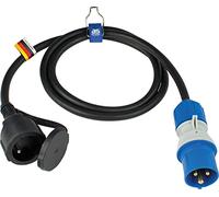as - Schwabe Caravan CEE 861408 - Cable adaptador (1,5 m, enchufe CEE con indicador de voltaje Powerlight y enchufe de protección, IP44, 3 pines, fabricado en Alemania), color negro
