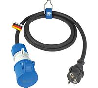 as - Schwabe - CEE Cable adaptador para exteriores de 1,5 m, acoplamiento CEE de 3 polos con indicador de tensión powerlight + enchufe con contacto de tierra, para uso en exteriores con IP44 I 61406