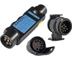 as - Schwabe Comprobador de cables y luces de remolque de 13 pines, comprobador de circuitos, comprobador de circuitos, autocaravanas, color negro I 61468