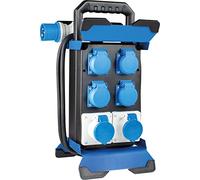 as - Schwabe Distribuidor de corriente portátil CEE Stecky 14, enchufe CEE + 4 enchufes de protección de contacto + 2 enchufes CEE, caja de distribución de corriente móvil, caja de distribución para