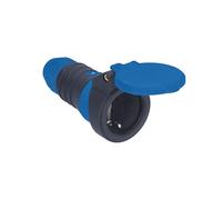 as - Schwabe DuroConn - Acoplamiento de protección de contacto, extremadamente resistente, indicador de voltaje, con cierre rápido, 230 V/16 A, para cables de hasta 3 x 2,5 mm², color azul/negro, IP54