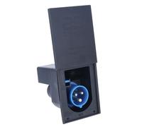 as - Schwabe - Enchufe CEE con tapa deslizante 230 V / 16 A / 3 polos - Enchufe de superficie para caravanas - Enchufe CEE para caravanas apto para uso exterior - Negro I 61462