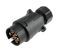 as - Schwabe - Enchufe de 7 polos - Enchufe de remolque de 12 V para exteriores y caravanas - Adaptador DIN 1724 con conexión de tornillo - Hecho en Alemania - Negro