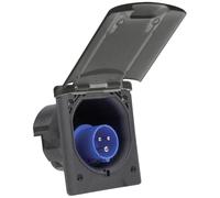 as - Schwabe Enchufe de alimentación CEE para caravana, 230 V/16 A, conector de 3 pines para caravana, tapa abatible con cierre magnético, IP44, fabricado en Alemania, gris antracita, 62472