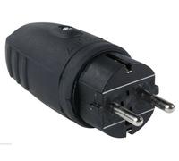 AS Schwabe Enchufe de goma IP44 negro 230V/16A 2,5 mm² Clavija schuko