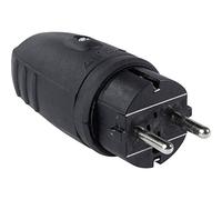 as Schwabe - Enchufe de goma NF 230 V/16 A sin cable de alimentación 2PT con conexión a tierra, apto para uso exterior IP44 Made in Germany, negro I 860410