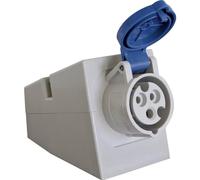 as - Schwabe - Enchufe de pared CEE para caravanas, Enchufe de pared para exteriores de 230 V / 16 A con tapa abatible, Enchufe de 3 polos para caravanas, IP44, Hecho en Alemania, Blanco I 60472