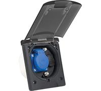 as - Schwabe Enchufe multifunción empotrable 240 V/16 A - Enchufe con protección de contacto, 2 x SAT, 1 x 12 V CC - Tapa con cierre magnético - Resistente a los rayos UV - IP44 - Alta protección