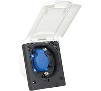 as - Schwabe Enchufe multifunción empotrable 240 V/16 A - Enchufe con protección de contacto, 2 x SAT, 1 x 12 V CC - Tapa con cierre magnético - Resistente a los rayos UV - IP44 - Alta protección