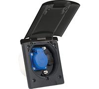as - Schwabe Enchufe multifunción empotrable 240 V/16 A - Enchufe con protección de contacto, 2 x SAT, 1 x 12 V CC - Tapa con cierre magnético - Resistente a los rayos UV - IP44 - Alta clase de