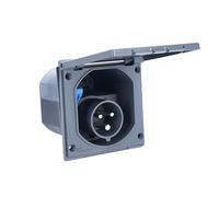 as - Schwabe - Enchufe para caravanas CEE de 3 polos - Enchufe de superficie para exteriores de 230 V / 16 A con tapa abatible - Para uso en exteriores - IP44 - Hecho en Alemania - Gris antracita