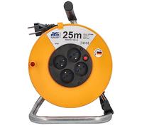 as - Schwabe enrollacables 25 m, IP20 para interiores, 4 tomas NF, Interruptor térmico, Made in Germany