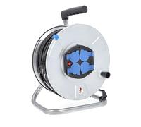 as - Schwabe enrollacables de 50 m H05RR-F 3G1,5-4 tomas con tapas de protección - 230 V / 16 A / 3.500 W - Protección contra sobrecalentamiento - IP20 - Carrete Made in Germany, 10412