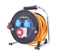 as - Schwabe enrollacables CEE de 30 m H07BQ-F 5G2,5-2 tomas de tierra de 230V, 1 toma CEE de 5 polos, 400V 16A - Bobina de cable extremadamente resistente - IP54 - Made in Germany, 20753