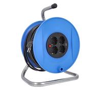as - Schwabe enrollacables de 25 m H05VV-F 3G1,5-4 tomas 230 V / 16 A / 3.500 W - puerto USB - Protección contra sobrecalentamiento - IP20 - Carrete Made in Germany, 11154