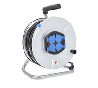 as - Schwabe enrollacables de 25 m H05VV-F 3G1,5-4 tomas con tapas de protección - 230 V / 16 A / 3.500 W - Protección contra sobrecalentamiento - IP20 - Carrete Made in Germany, 10414