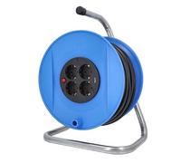 as - Schwabe enrollacables de 50 m H05VV-F 3G1,5-4 tomas 230 V / 16 A / 3.500 W - puerto USB - Protección contra sobrecalentamiento - IP20 - Carrete Made in Germany, 11151