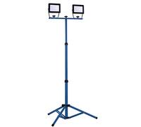 as - Schwabe - Foco Chip sobre trípode - 2 x 30 W con trípode telescópico - Foco LED brillante adecuado como luz de trabajo en interiores y exteriores - Foco de construcción IP65 - Azul I 46351